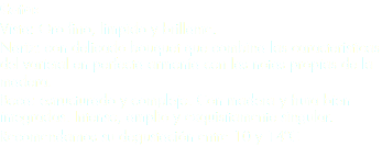Cata: Vista: Oro fino, límpido y brillante.
Nariz: con delicado bouquet que combina las características del varietal en perfecta armonía con las notas propias de la madera.
Boca: estructurado y complejo. Con madera y fruta bien integradas. Intenso, amplio y exquisitamente singular.
Recomendamos su degustación entre 10 y 14ºC